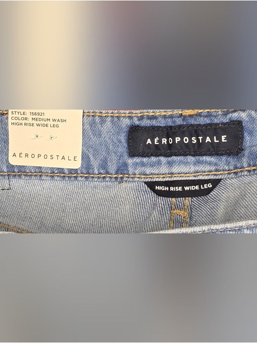 NWT Aeropostale High Rise Wide Leg Jeans Medium Wash Baggy Size 6 - Picture 11 of 13